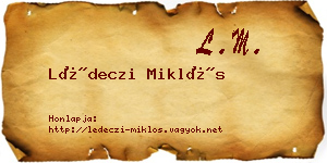Lédeczi Miklós névjegykártya